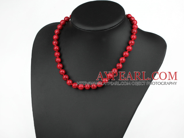 10mm round red bloodstone necklace with spring ring clasp