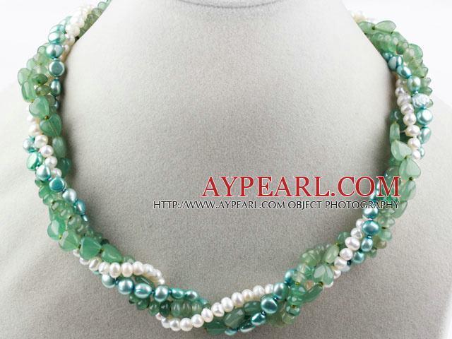 Multi perles d'eau douce Strand et Collier Aventurine avec fermoir clair de lune