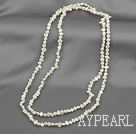 41 inches 3-4mm white pearl long style necklace