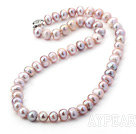 7-8mm Clasic Natural Pink Round Freshwater Pearl Beaded Necklace