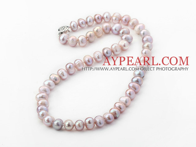 7-8mm Clasic Natural Pink Round Freshwater Pearl Beaded Necklace