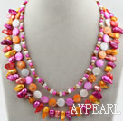 Assorted Multi Color Teeth Shape Freshwater Pearl and Multi Color Shell Necklace