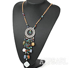 Assorted Multi Stone Pendant Necklace with Yellow Metal Chain
