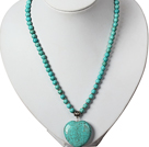Wholesale Turquoise Necklace with Heart Shape Turquoise Pendant