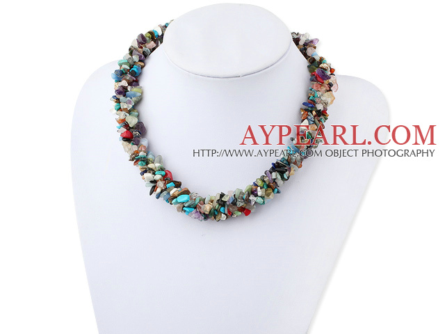 Collier multi-pierre