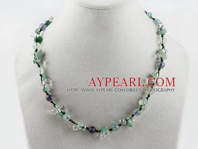 aventurine cristal et le collier Flourite arc-en-