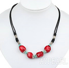 red coral turquoise necklace with extendable chain