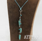 Wholesale simple style horn shape turquoise pendant necklace