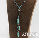 simple style horn shape turquoise pendant necklace