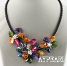 Tre stycken av Multi Color Pearl Shell Flower halsband