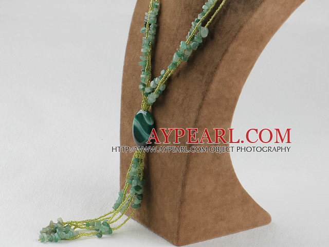 aventurine forme de Y et le collier agate