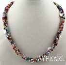 Blandade Multi Strand Multi Color Crystal Halsband med Monnlight Lås