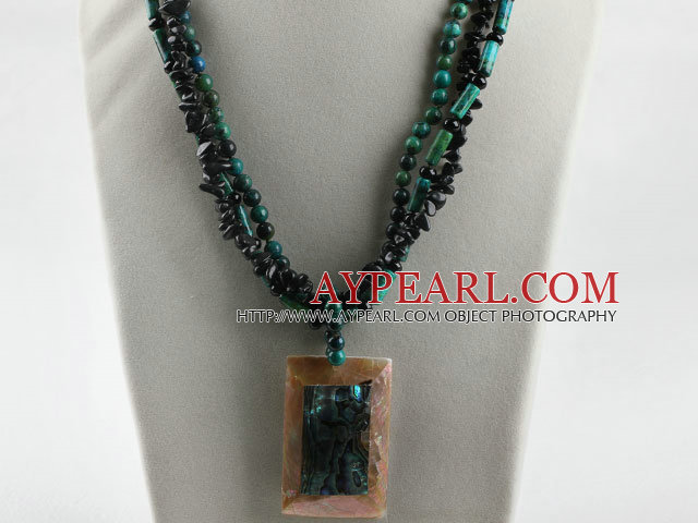 gorgeous multi strand phoenix stone and shell pendant necklace
