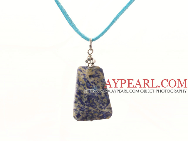 Popular 18*35Mm Sodalite Pendant Necklace With Blue Cords And Extendable Chain