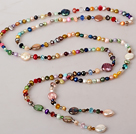 Long Style Multi Color Freshwater Pearl Crystal Necklace