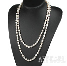 fashion long style 47.2 inches 8-9mm white pearl necklace