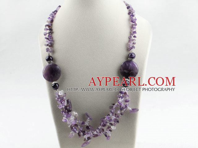 21.7 inches fashion amethyst chips necklace