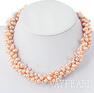 5-6Mm Natural Pink Slant Hole Fresh Water Pearl Necklace