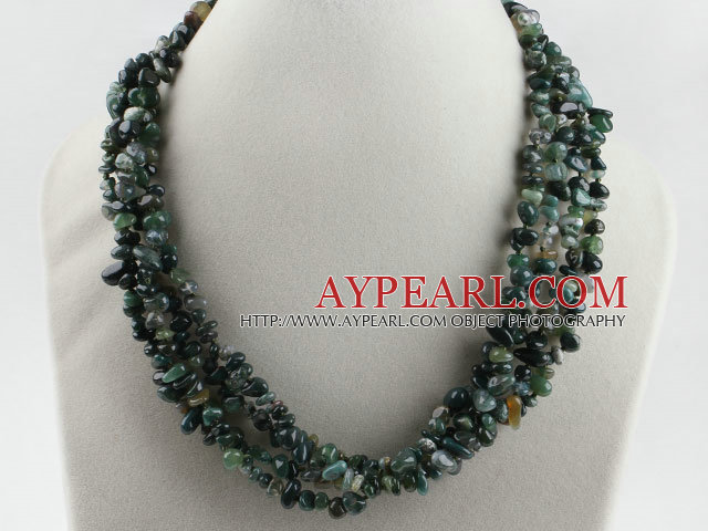 superbe multibrin finement coupé en agate collier de perles avec fermoir bijou