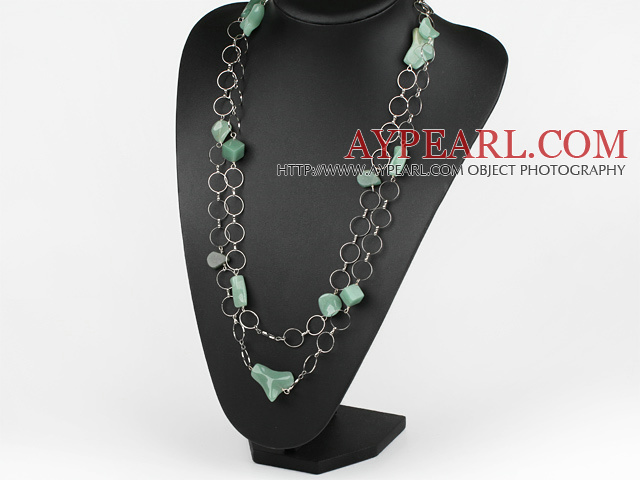 55.1 inches fashion long style aventurine necklace