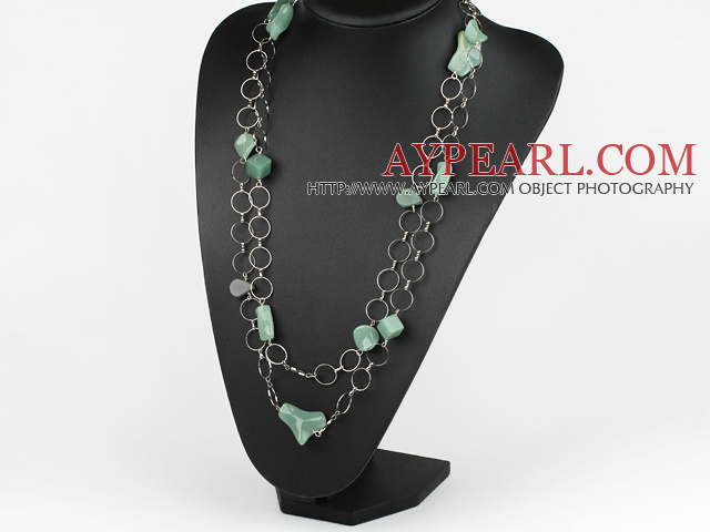 55,1 pouces de mode long collier de style aventurine