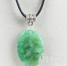 17.7 inches green agate necklace pendant with extendable chain