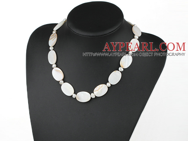 favourite white pearl shell necklace with lobster clasp