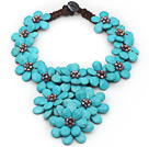 2013 Summer New Design Burst Pattern Turquoise Flower Big Style Necklace