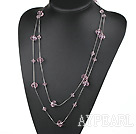 favourite 23.6 inches long style pink crystal necklace