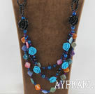 wunderbare persische Achat Halskette mit Acryl Blume
