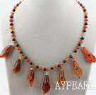 Ny design Garnet og Agate Flower halskjede