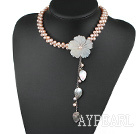 bridal jewelry real pearl choker with flower and leaf charm