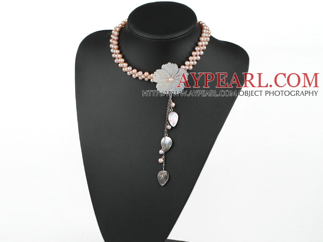 bridal jewelry real pearl choker with flower and leaf charm