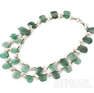 beautiful double strand white pearl and aventurine necklace