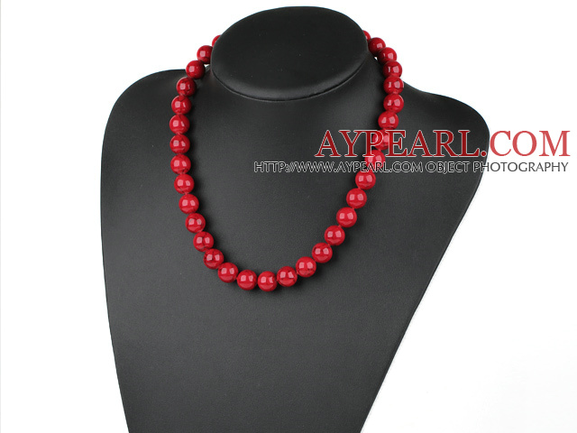 12mm round red bloodstone necklace with moonlight clasp