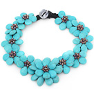 2013 Sommar Ny design Burst mönster turkos Flower Party halsband