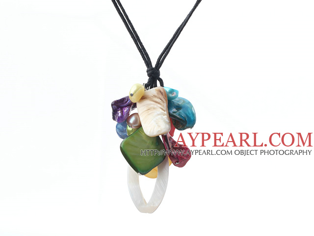 19.7 inches colorful shell necklace pendant