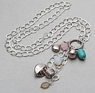 Assortiment de pierre multi et le Tibet Argent collier pendentif avec chaîne en métal Accessoires