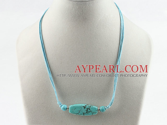 17.3 inches turquoise pendant necklace with extendable chain