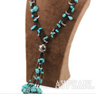 Assortiment de Collier Turquoise Forme Y avec perles en verre noir