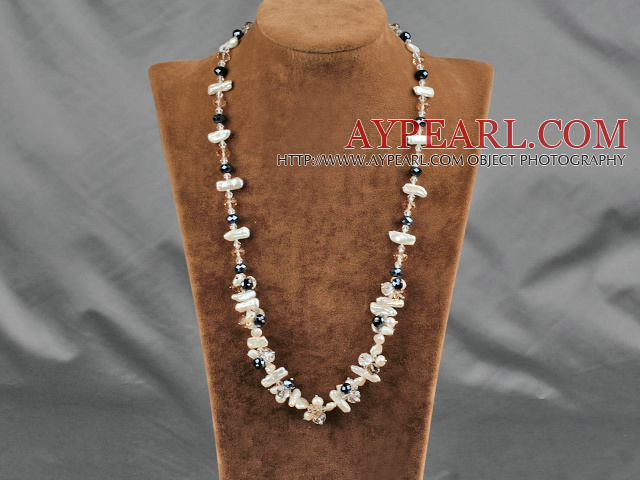 favourite pearl and crystal necklace with moonlight clasp
