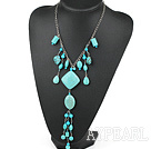 gorgeous turquoise Y shape necklace with extendable chain