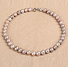 Best Mother Gift Graceful 10-11mm Natural Smooth Purple Pearl Party Necklace