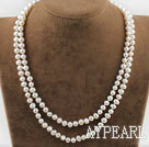 Two Strands Natural White Freshwater Pearl Bridal Necklace