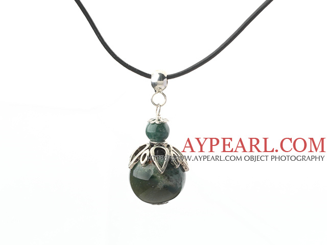 Classic Design Indian Agate Pendant Necklace with Adjustable Chain