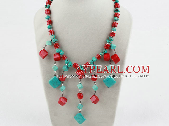 Ассорти Red Coral и бирюзовый ожерелье