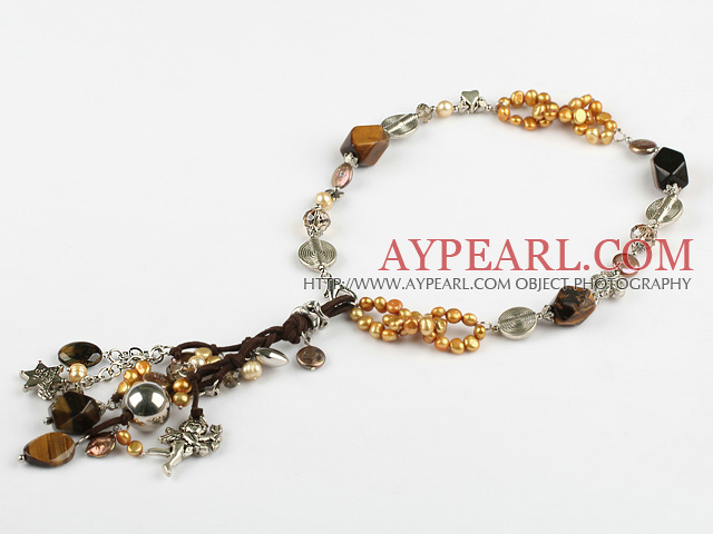 le krystall tiger eye necklace øyet halskjede