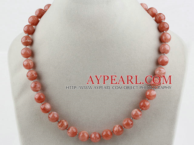 12mm A Grade Natural Sunstone Beaded Necklace