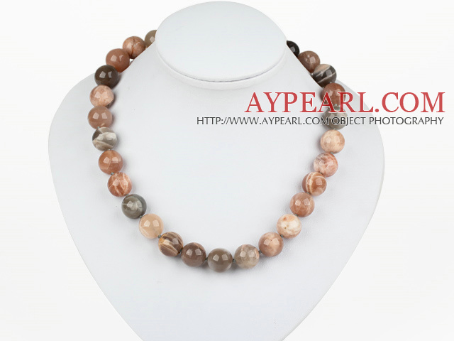 14 χιλιοστά Φυσικό Sunstone Beaded κολιέ