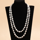 Graceful Long Style 9-10mm Natural Gray Freshwater Pearl Necklace (Sweater Chain)